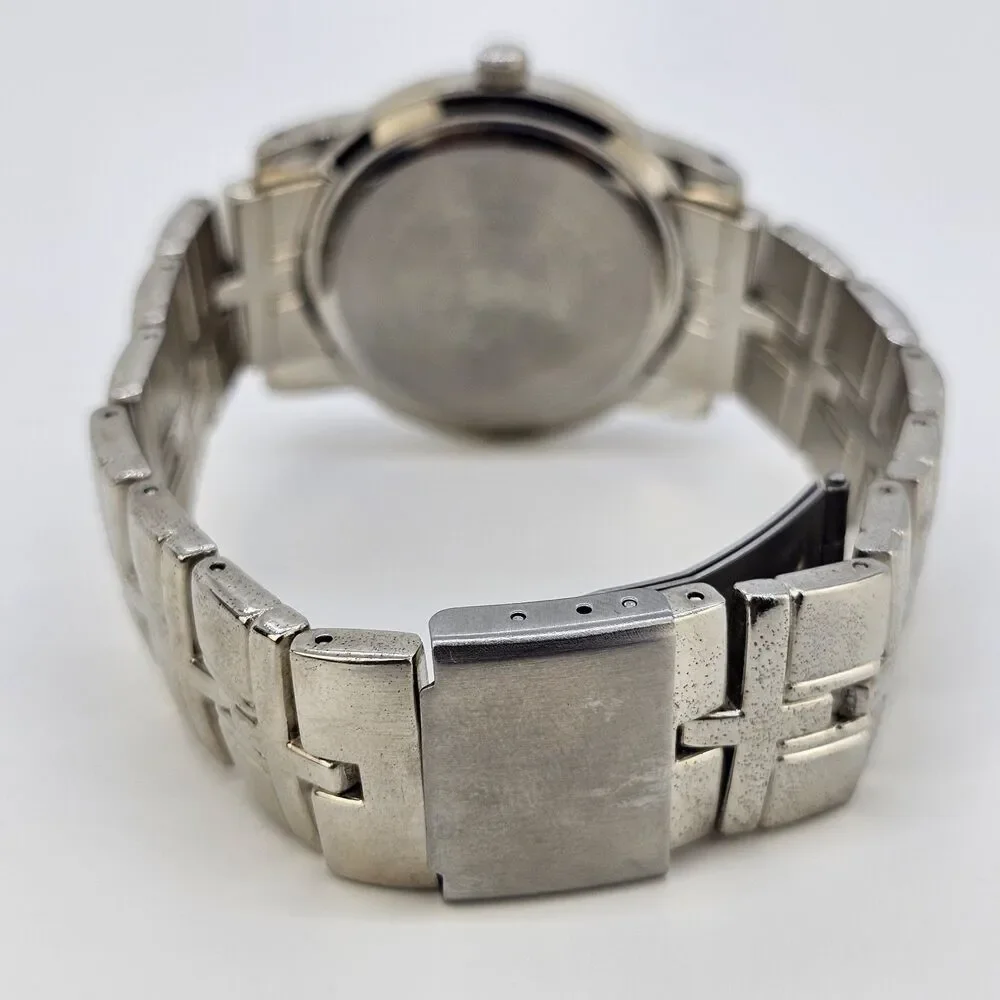 Men's Diamond Watch 40MM Black Dial Gray Bracelet Band 8